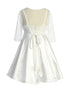 Just Kids Girls Satin Dress with Rhinestone Belt and Sheer Embroidered Bolero, Sizes 4-14 - SophiasStyle.com